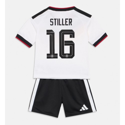 Stroje piłkarskie Niemcy Angelo Stiller #16 Koszulka Podstawowej dla dzieci MŚ 2026 Krótki Rękaw (+ szorty)